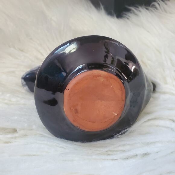 Glazed Pottery Creamer Pitcher Jar Vase Brown Retro Style - Picture 9 of 10